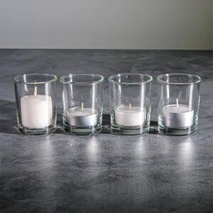 Premium Clear Glass Votive Candle Holders 12 piece set - New